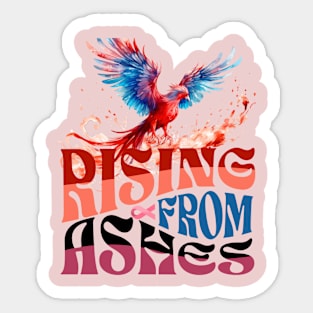 Rising From Ashes Breast Cancer Awareness Pink Ribbon Sticker